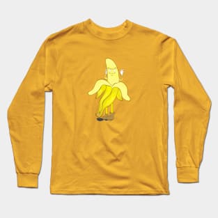 Yellow banana with happy smile Long Sleeve T-Shirt